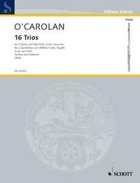 O'Carolan - 16 Trios for 2 Flutes/Alto Flute (Cello/Bassoon) by Patrick Pfoess, Publisher: Schott Music, 56 Pages