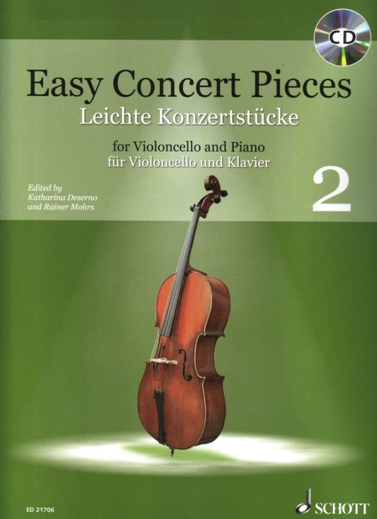 Easy Concert Pieces Vol 2 for Cello/Piano - Schott Music, 60 Pages