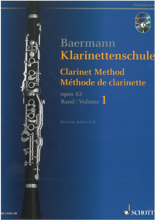 Carl Baermann: Clarinet Method, Op. 63 Vol. 1 — Nos. 1–33, Book/CD (Schott Music)
