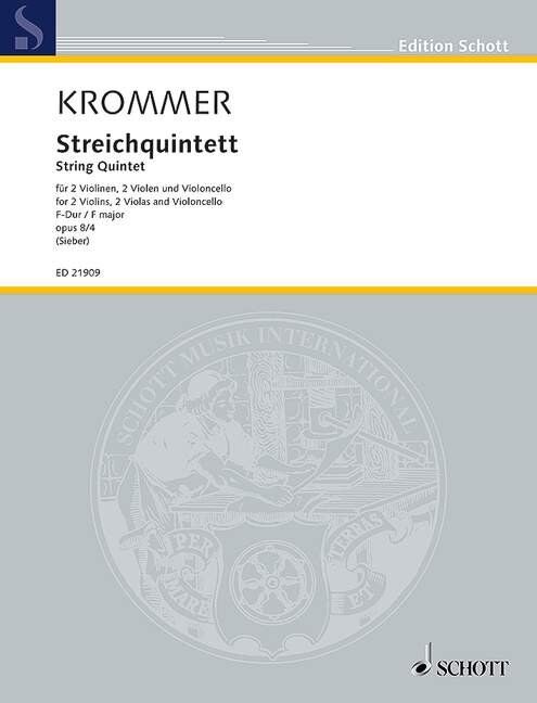 Krommer String Quintet in F Major Op. 8 No. 4 for Cello - Schott Music - 104 Pages