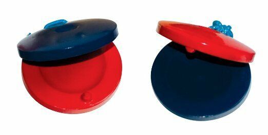 CPK PERCUSSION - Red & Blue Wooden Castanets, Educational, Pair, Fun, Kids
