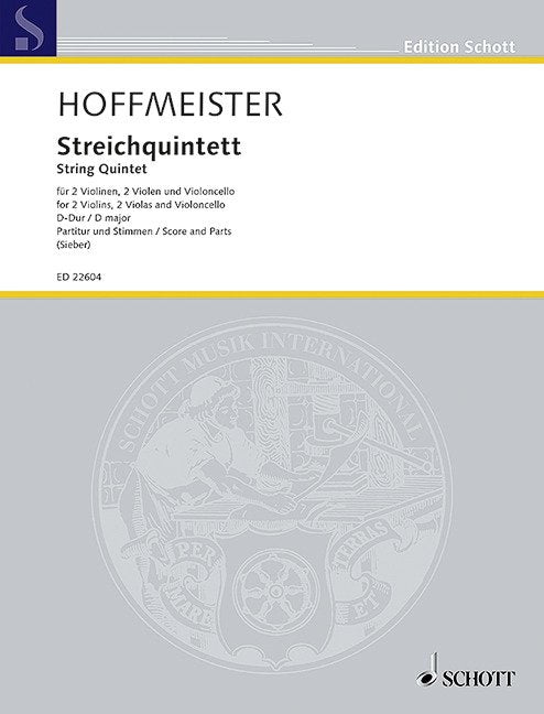 Hoffmeister: String Quintet in D Major — Score & Parts (Schott Music)