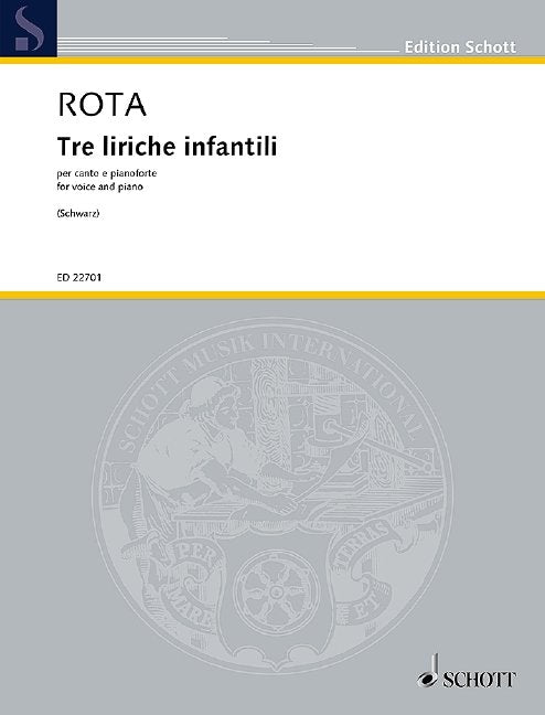 Nino Rota: Three Children's Songs — Voice & Piano (Schott Music)