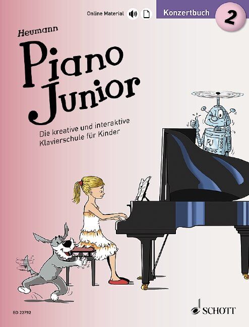 Piano Junior Konzertbuch 2 Vol. 2 (German Edition) by Hans-Guenter Heumann - 32 Pages, Schott Music, Ideal for Beginner Pianists