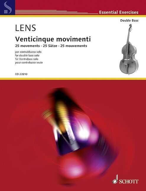 Lens - 25 Movements for Double Bass Solo by Nicholas Lens, Schott Music, 48 Pages, Double Bass Solo