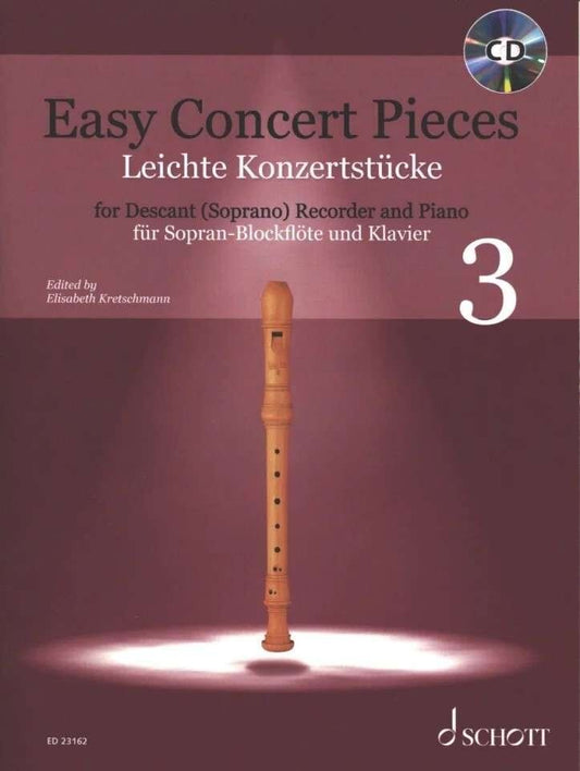 Easy Concert Pieces Book 3 for Descant Recorder BK/CD