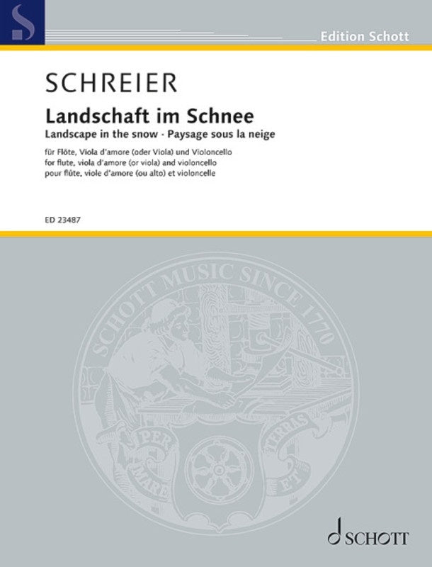 Schreier - Landscape In The Snow Flute/Viola D'Amore/Cello Score/Parts (Flute|Viola d'amore|Cello)