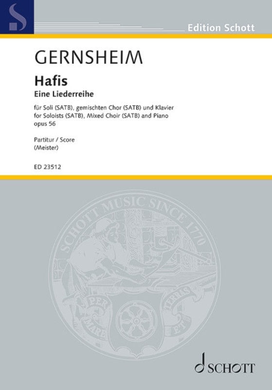 Gernsheim - Hafis Op 56 Satb/Piano Softcover Book