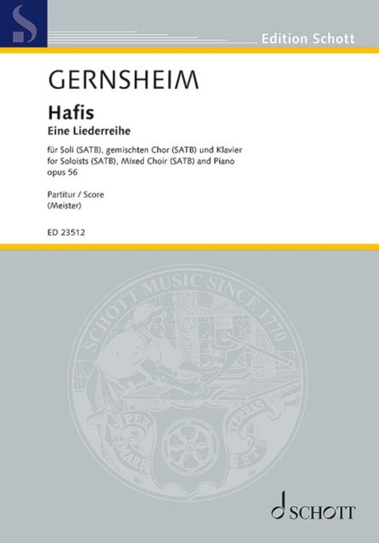 Gernsheim - Hafis Op 56 Satb/Piano Softcover Book