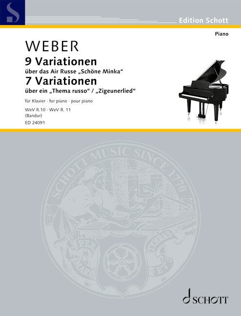 Weber - 9 Variations Op 40 & 7 Variations Op 55 For Piano (Schott Music)