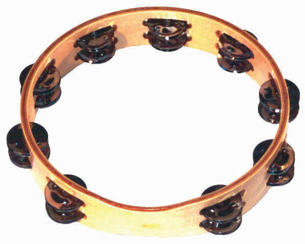 CPK PERCUSSION - 10 Inch Headless Tambourine Wooden Rim, 18 Pairs Jingles