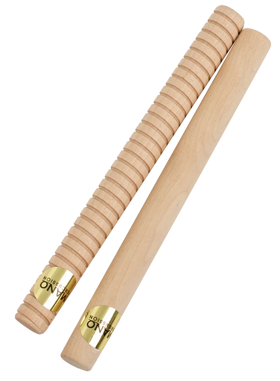 Mano Percussion 8 Inch Rhythm Sticks Hardwood Plain/Ribbed ED309