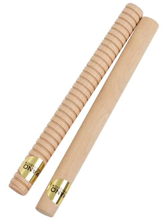 Mano Percussion 8 Inch Rhythm Sticks Hardwood Plain/Ribbed ED309