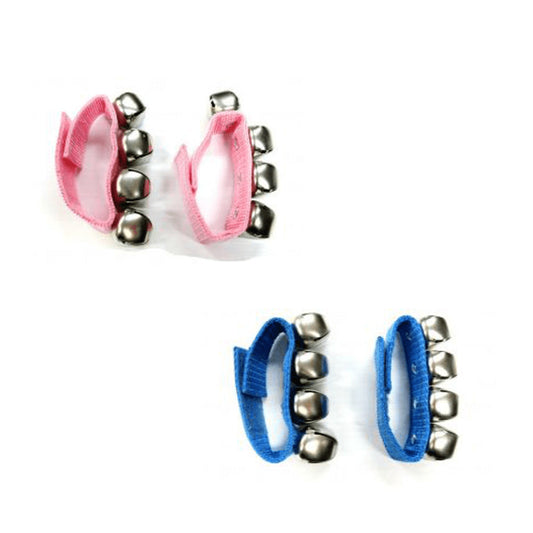 Mano Percussion Wrist Sleigh Bells on Poly Straps BLUE