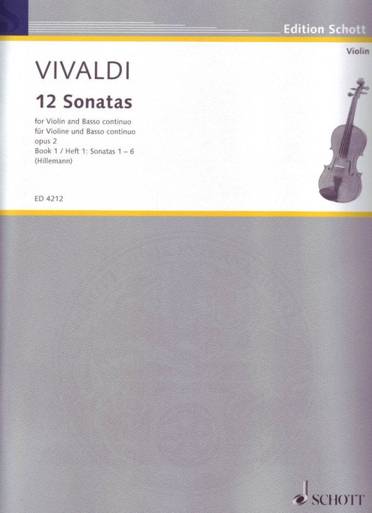 Vivaldi 12 Sonatas Op. 2 Vol. 1 for Violin/Piano, Includes Sonatas I-VI, 76 Pages, Published by Schott Music