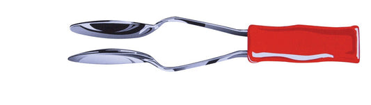 TROPHY - Chrome Plated Tempered Steel Musical Spoons Red plastic handle