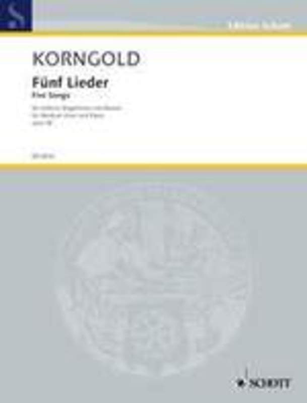 Korngold - Five Songs Op 38 Medium Voice/Piano (Softcover Book)