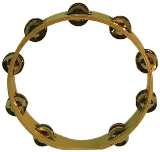 AMS ED613 10 Inch Tambourine Headless Wood 18 Prs Jingles
