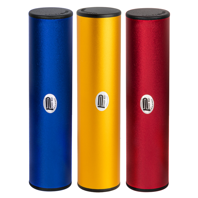 Powerbeat Latin Shaker - 8" Length, 2" Diameter, Aluminium, Satin Finish, Gold
