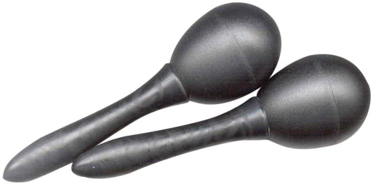 CPK - Pair Of Plastic Egg Maracas On Plastic Handle, Black 5.5" long