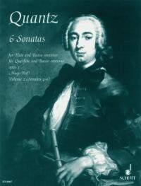 Quantz 6 Sonatas Op 1 Vol 2 No 3-6 for Flute and Piano, Edited by Hugo Ruf, Schott Music, 64 Pages