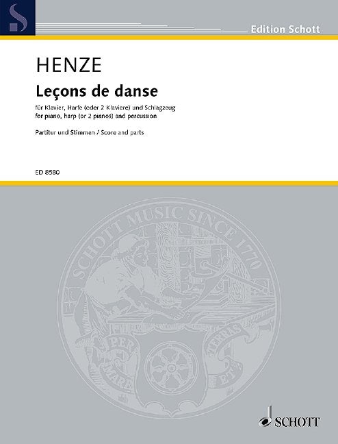 Hans Werner Henze: Lecons de Danse — Piano, Harp & Percussion Score & Parts (Schott Music)