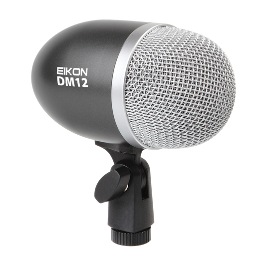 Eikon DM12 Dynamic Bass Drum Microphone with Super-Cardioid Polar Pattern and XLR Connector