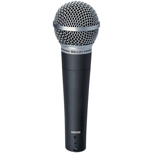 Eikon DM580 Vocal Dynamic Microphone with Clip, Cardioid Pattern, 50-16000 Hz Frequency Response, 137 dB Max SPL, Includes Mic Holder