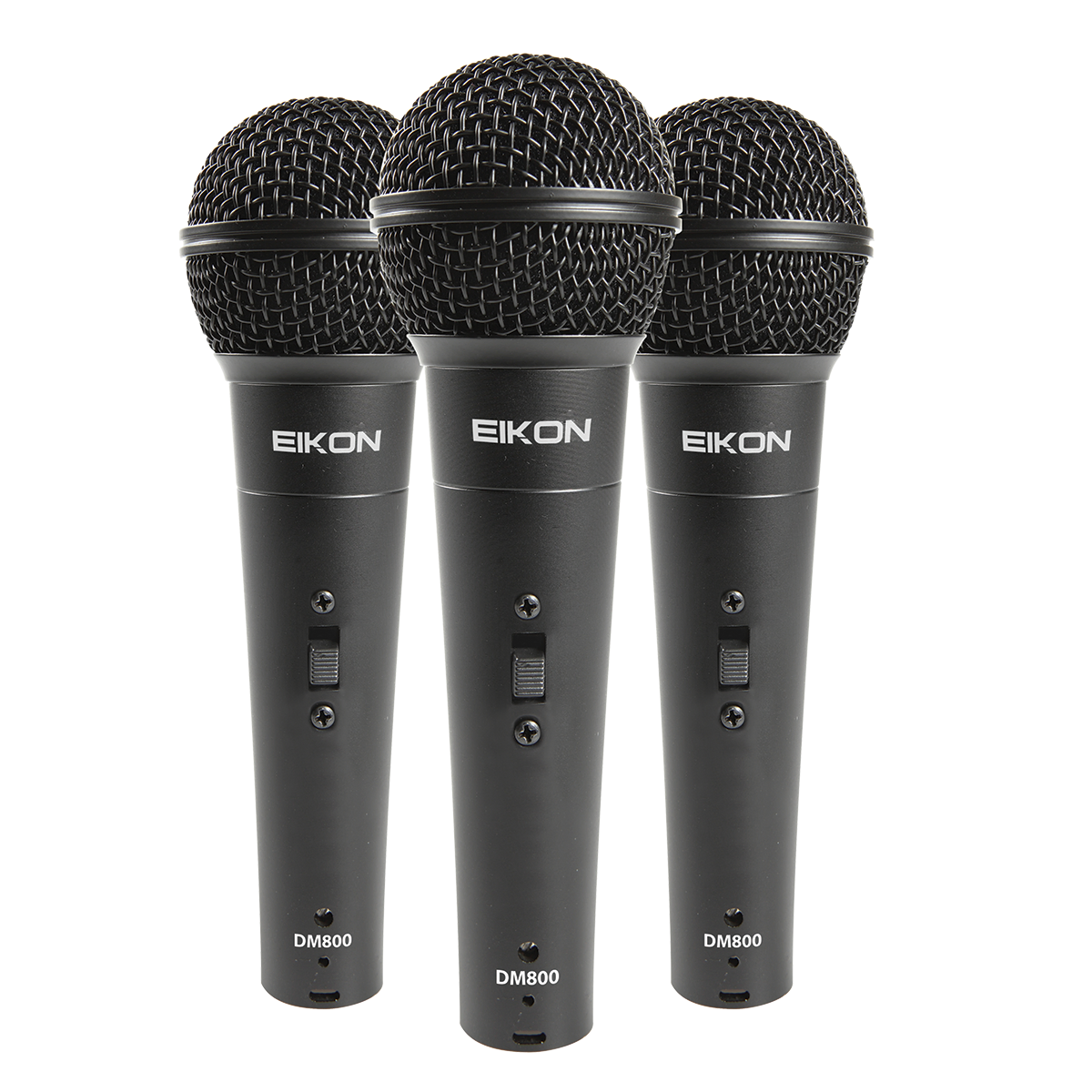 Eikon DM800 Vocal Microphone Kit - 3 Dynamic Mics, Clips & ABS Case, Cardioid Polar Pattern, 60-14000 Hz Frequency Response, 130 dB Max SPL — view 2