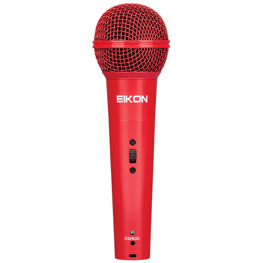 Eikon DM800 Red Vocal Dynamic Microphone with 4.5m XLR Cable, Cardioid Polar Pattern, Frequency Response 60-14000 Hz