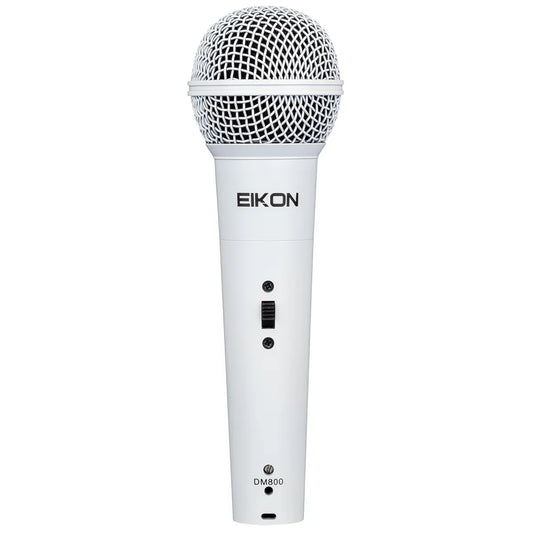 Eikon Vocal Dynamic Microphone with 4.5m XLR Cable [EDM800WH] - Cardioid Polar Pattern, Flat Frequency Response, ON/OFF Switch