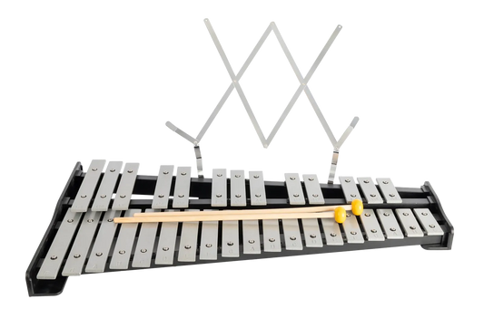 DXP 32-Note Chromatic Glockenspiel, F5 - C8 with Nylon Beaters and Rack