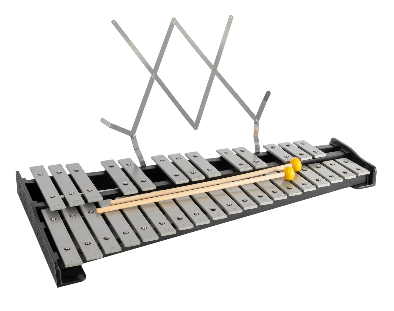 DXP 32-Note Chromatic Glockenspiel, F5 - C8 with Nylon Beaters and Rack — view 3