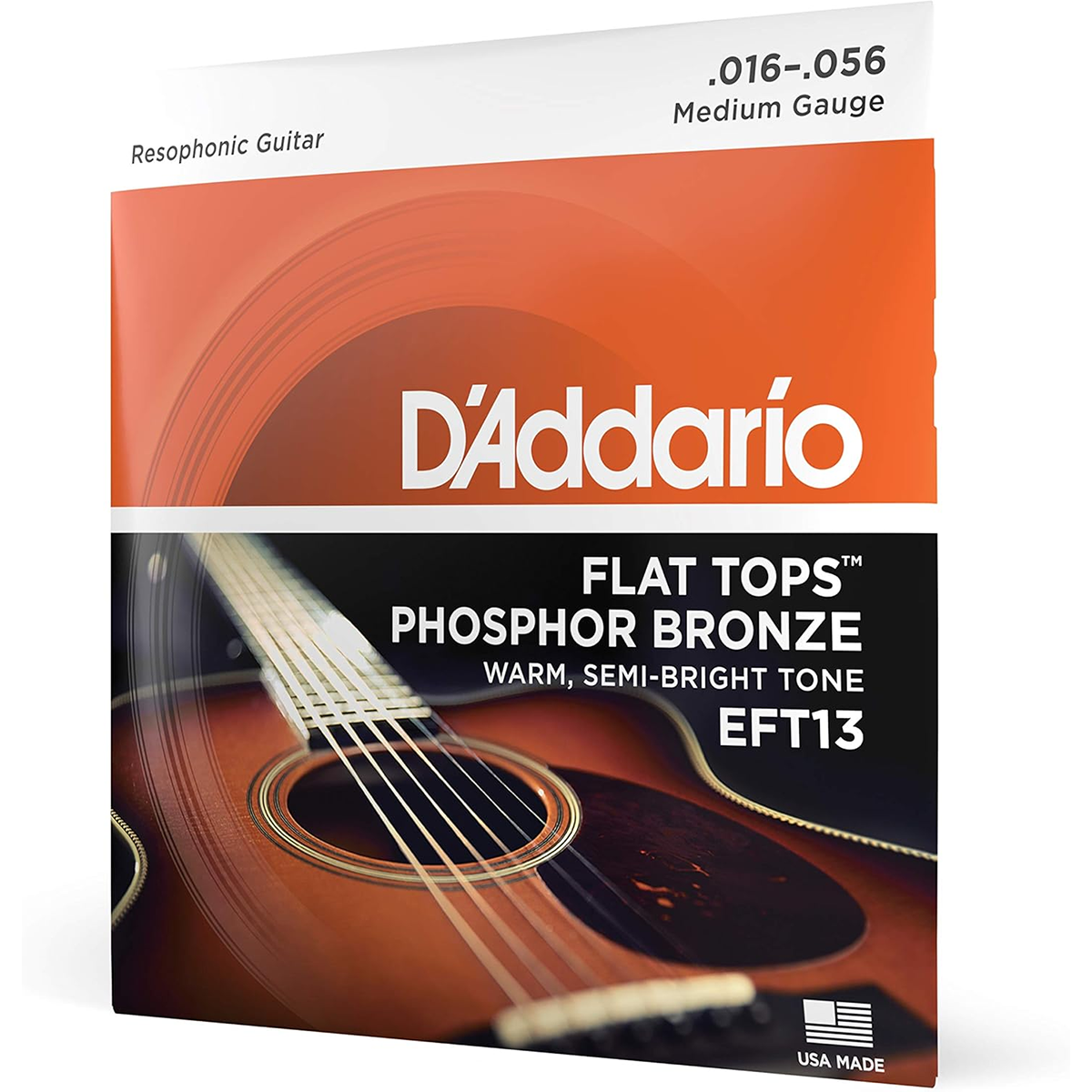 D'Addario Flat Tops Acoustic Guitar String Set 16/56 Phosphor Bronze F/W Dobro — view 3
