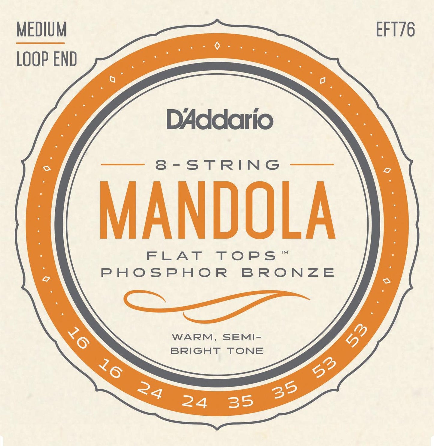 D'Addario EFT76 Flat Tops Mandola Strings, Medium, 16-53