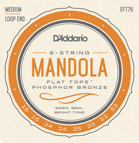 D'Addario EFT76 Flat Tops Mandola Strings, Medium, 16-53
