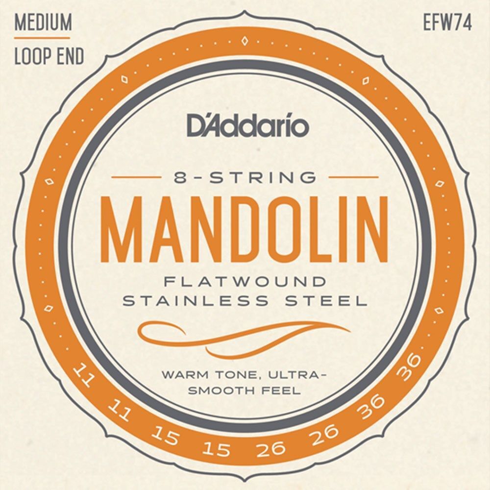 D'Addario Flatwound Medium Mandolin String Set