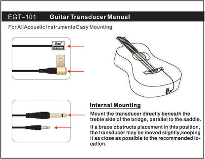 Belcat EGT-101 Easy Surface Mounted Single Piezo Transducer Pickup System for Acoustic Instruments — view 4