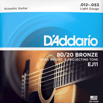 D'Addario EJ11 Acoustic Guitar String Set 12-53 80/20 Bronze — view 5