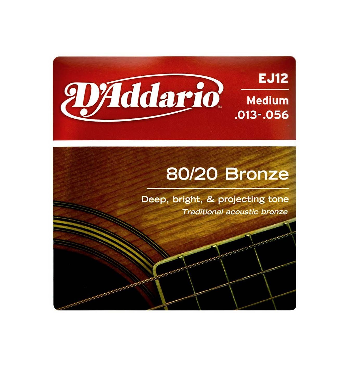 D'Addario 3-Pack EJ12 80/20 Bronze Acoustic Guitar Strings - Medium Gauge — view 3