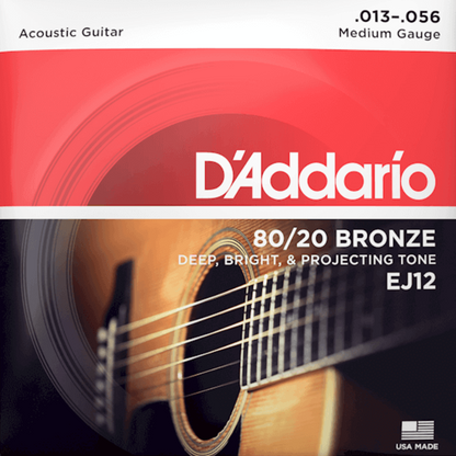 D'Addario EJ12 Acoustic Guitar String Set 13-56 Bronze Medium — view 5
