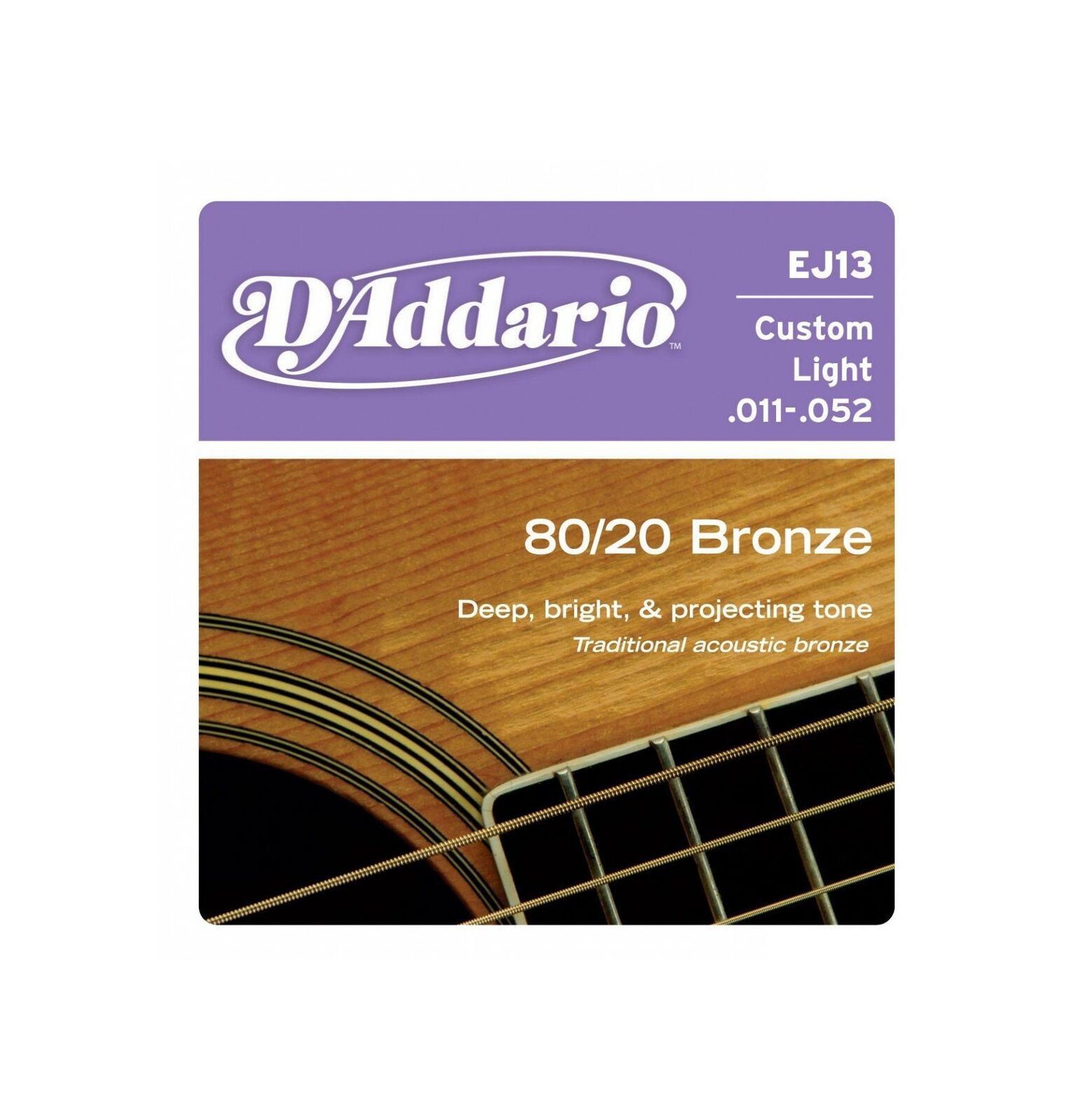 D'Addario 3-Pack EJ13 80/20 Bronze Acoustic Guitar Strings Custom Light Gauge — view 3