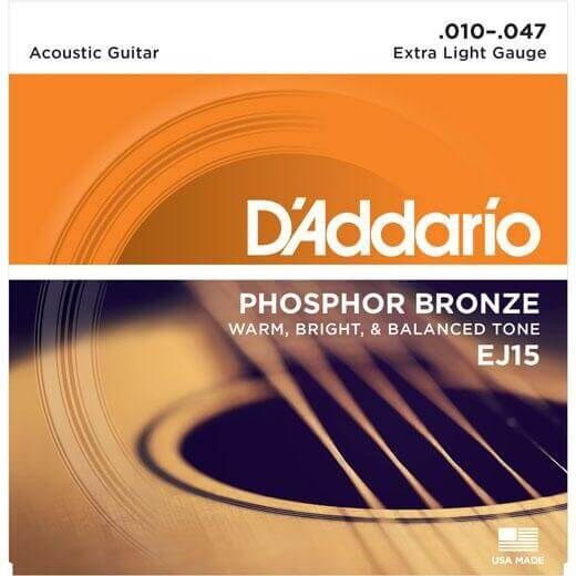D'Addario Phosphor Bronze Acoustic Guitar String Set 10-47 Extra Light — view 6