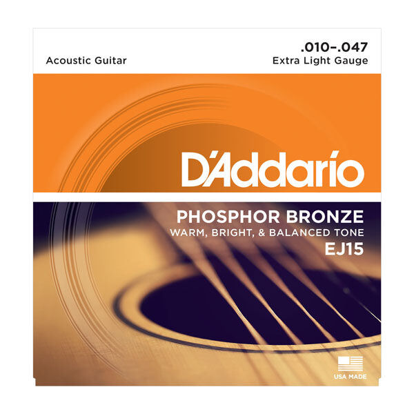 D'Addario Phosphor Bronze Acoustic Guitar String Set 10-47 Extra Light — view 5