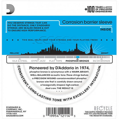D'Addario EJ16 Acoustic Guitar String Set 12-53 Phosphor Bronze Light Gauge — view 2