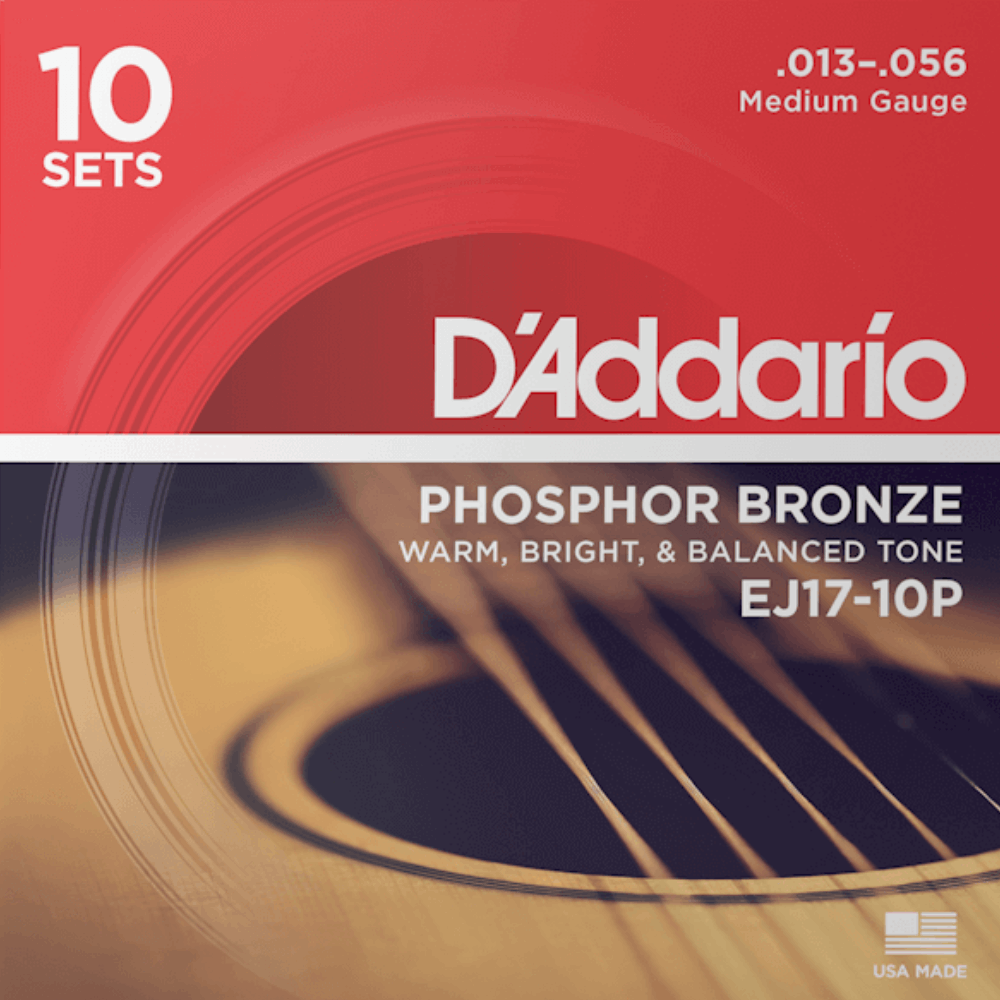 D'Addario Acoustic Guitar String Set 13-56 Phosphor Bronze Medium Q/P10 — view 6