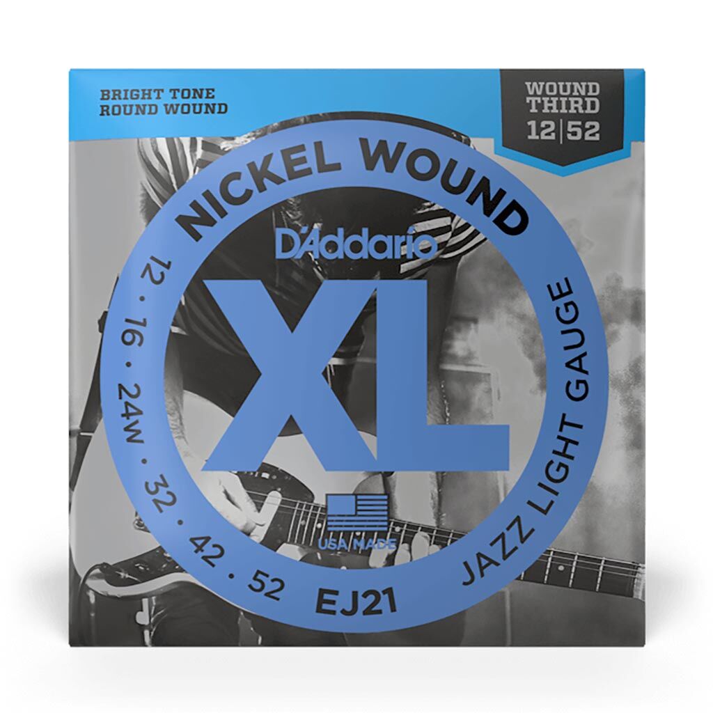 D'Addario EJ21 Nickel Wound Electric Guitar Strings Set 12/52 for Jazz, Light Gauge — view 5