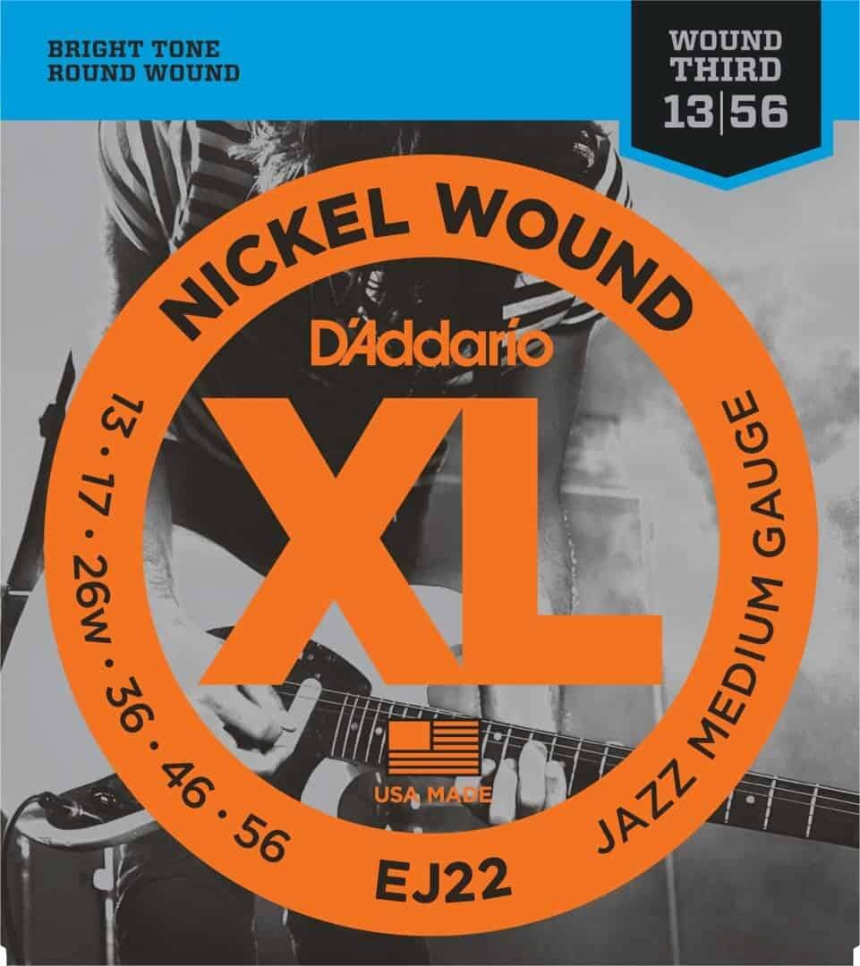 D'Addario EJ22 Nickel Wound Electric Guitar Strings Set 13-56 — view 6