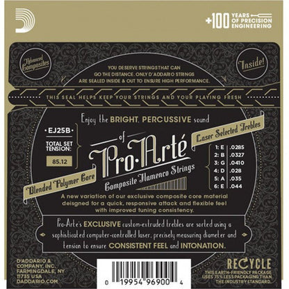 D'Addario EJ25B Flamenco GTR String Set Black Nylon/Silver — view 2