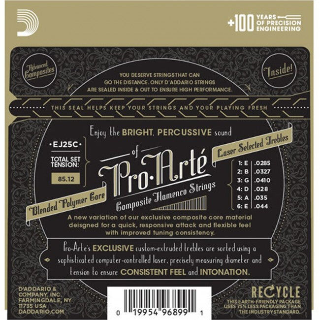 D'Addario EJ25C Flamenco Guitar String Set Clear Nylon/Silver — view 2